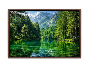 Emerald alpine lake landscape wall art