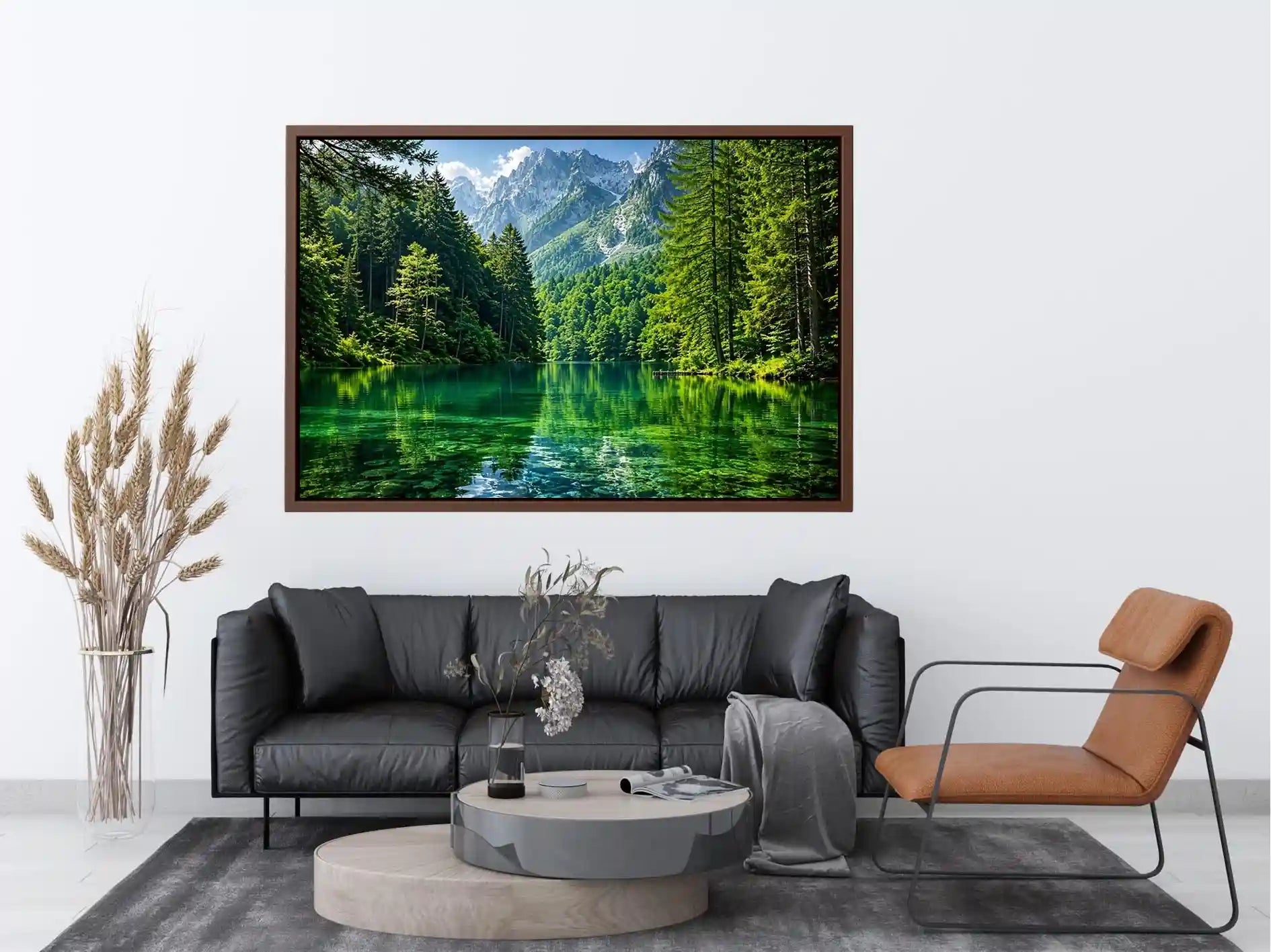 Emerald alpine lake landscape wall art