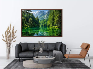 Emerald alpine lake landscape wall art