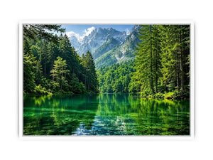Emerald alpine lake landscape wall art