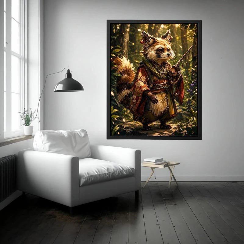 Fantasy forest fox spirit canvas art for cozy bedroom and whimsical nature-inspired home decor.