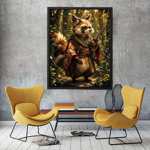 Fantasy forest fox spirit canvas art for cozy bedroom and whimsical nature-inspired home decor.