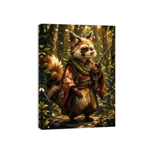 Fantasy forest fox spirit canvas art for cozy bedroom and whimsical nature-inspired home decor.