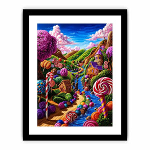 Whimsical candyland canvas wall art for colorful nursery and modern playroom decor.