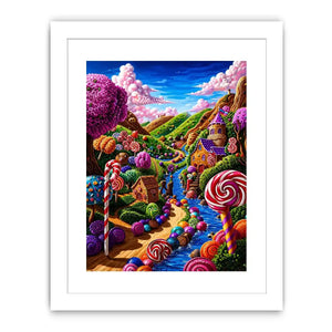 Whimsical candyland canvas wall art for colorful nursery and modern playroom decor.