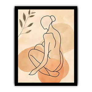 Minimalist line art woman canvas for modern living room decor.