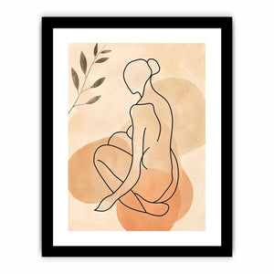 Minimalist line art woman canvas for modern living room decor.