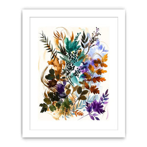 Abstract botanical watercolor canvas art for elegant modern living room decor.