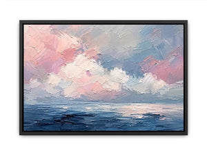 Pastel abstract seascape canvas art for serene living room or bedroom wall decor.