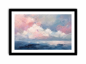 Pastel abstract seascape canvas art for serene living room or bedroom wall decor.