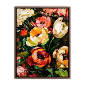 Luxury floral impasto canvas art for elegant living room or dining room wall decor.