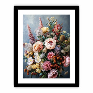 Luxury botanical floral canvas art for elegant dining room or living room decor.