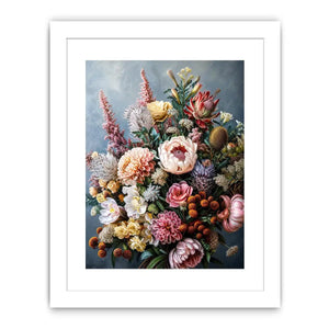 Luxury botanical floral canvas art for elegant dining room or living room decor.