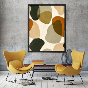 Earthy abstract neutral canvas art for modern living room and Japandi bedroom decor.