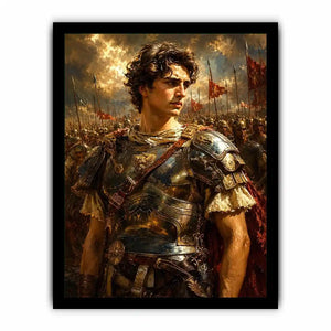 Ancient warrior battlefield canvas art for luxury office and living room decor.