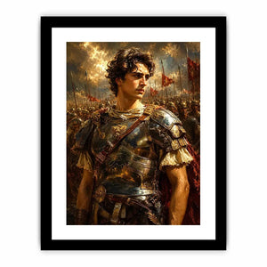 Ancient warrior battlefield canvas art for luxury office and living room decor.