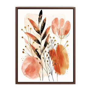 Modern botanical watercolor abstract leaves for stylish living room wall decor.