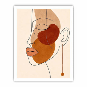 Minimal line art woman portrait for stylish living room wall decor.