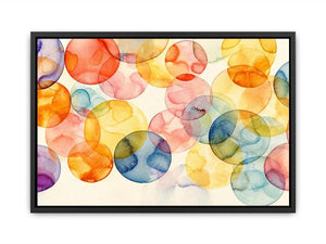 Pastel Circle Harmony watercolor style canvas art for elegant modern home decor.