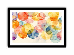 Pastel Circle Harmony watercolor style canvas art for elegant modern home decor.