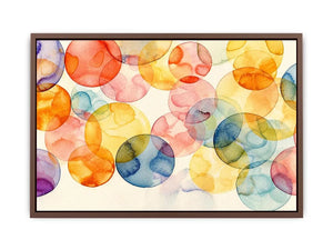 Pastel Circle Harmony watercolor style canvas art for elegant modern home decor.