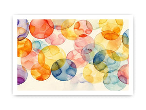 Pastel Circle Harmony watercolor style canvas art for elegant modern home decor.