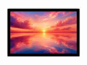 Blush Horizon Reflection watercolor style canvas art for elegant modern home decor.