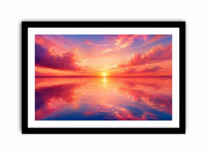 Blush Horizon Reflection watercolor style canvas art for elegant modern home decor.
