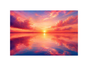 Blush Horizon Reflection watercolor style canvas art for elegant modern home decor.