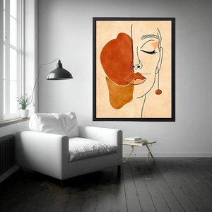 Minimal Muse Lineart watercolor style canvas art for elegant modern home decor.