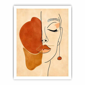 Minimal Muse Lineart watercolor style canvas art for elegant modern home decor.