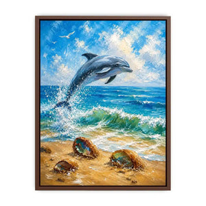 Ocean Leap Serenity watercolor style canvas art for elegant modern home decor.