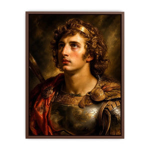 Renaissance warrior portrait canvas art for elegant traditional living room decor.