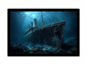 Underwater Titanic shipwreck photography artwork canvas art for elegant modern interior decor