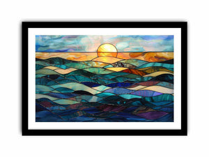 Ocean Glass framed Print