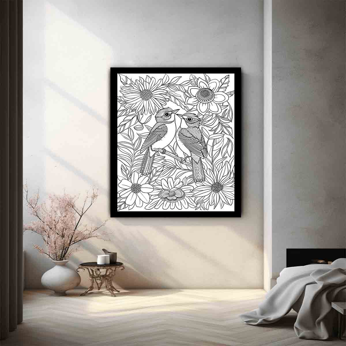 Color Me Love Birds Art Print