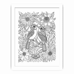 Color Me Love Birds framed Print