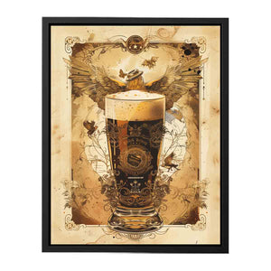 Ornate vintage beer glass with wings for elegant home bar decor.