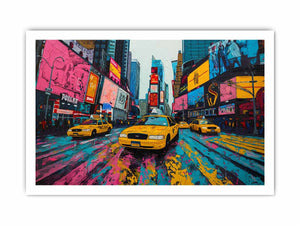Times Square Painting framed Print