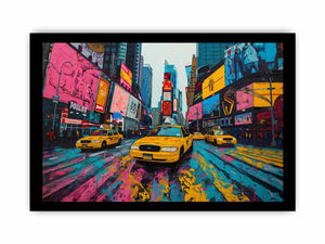 Times Square Painting framed Print
