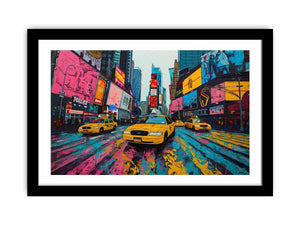 Times Square Painting framed Print