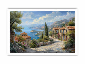 Greek Village Art framed Print