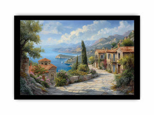Greek Village Art framed Print
