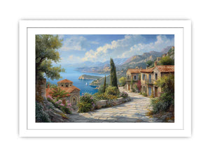 Greek Village Art framed Print