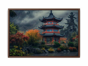 Maple Mountain Pagoda Art Painting