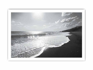 Black and white Beach Art framed Print