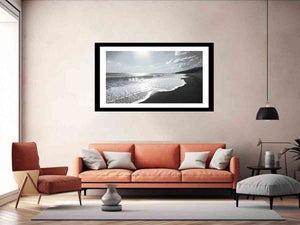 Black and white Beach Art Print