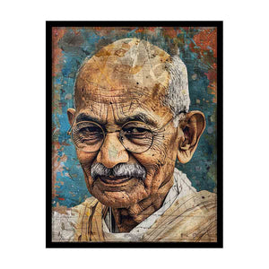 Vintage elderly man portrait canvas art with glasses for refined office wall decor.