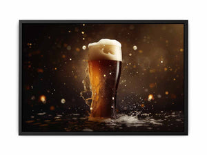 Foaming amber beer glass photography for stylish home bar decor.