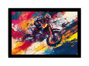 Bike Rider Art framed Print